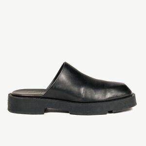 Givenchy Black Calf Leather Squared Show Backless Loafers